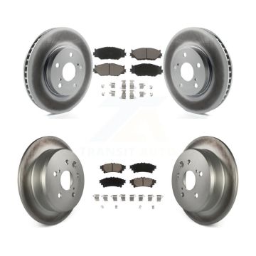 Front Rear Coated Brake Rotors Ceramic Pad Kit For 14-15 Lexus IS250 With F Sport Package KGC-101140