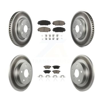 Front Rear Coated Disc Brake Rotors And Ceramic Pads Kit For 2011-2016 Scion tC KGC-101141