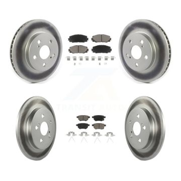 Front Rear Coated Disc Brake Rotors And Ceramic Pads Kit For Toyota Corolla Prius Prime KGC-101142