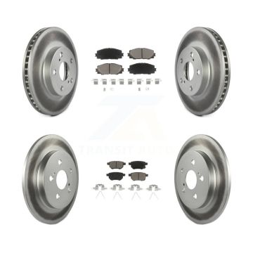 Front Rear Coated Disc Brake Rotors Ceramic Pad Kit For Toyota Prius Lexus CT200h Plug-In KGC-101143