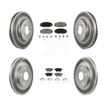 Front Rear Coated Disc Brake Rotors And Ceramic Pads Kit For 2008-2015 Scion xB KGC-101145