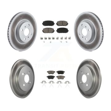 Front Rear Coated Disc Brake Rotors And Ceramic Pads Kit For Toyota Yaris KGC-101146