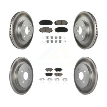 Front Rear Coated Disc Brake Rotors And Ceramic Pads Kit For 2012-2013 Toyota Yaris L LE KGC-101147