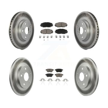 Front Rear Coated Disc Brake Rotors And Ceramic Pads Kit For Toyota Matrix KGC-101148