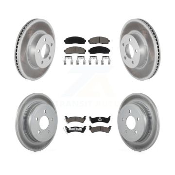 Front Rear Coated Disc Brake Rotors And Ceramic Pads Kit For Ford Explorer Sport Trac 4WD KGC-101149