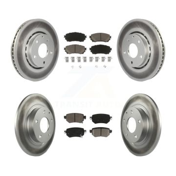 Front Rear Coated Brake Rotor & Ceramic Pad Kit For 2019-2021 Mazda 6 Naturally Aspirated KGC-101153