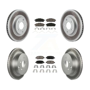 Front Rear Coated Disc Brake Rotors And Ceramic Pads Kit For 2011-2017 Nissan Quest KGC-101155