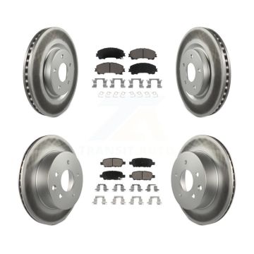 Front Rear Coated Disc Brake Rotors And Ceramic Pads Kit For Nissan Rogue KGC-101157