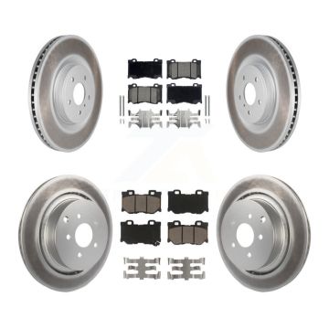 Front Rear Coated Brake Rotors Ceramic Pad Kit For INFINITI FX50 With Dual Piston Caliper KGC-101159