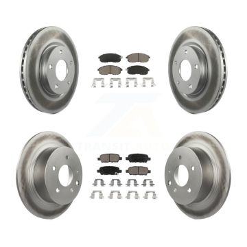 Front Rear Coated Disc Brake Rotors And Ceramic Pads Kit For Nissan Sentra KGC-101160