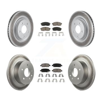 Front Rear Coated Disc Brake Rotors And Ceramic Pads Kit For Nissan Sentra Juke KGC-101161