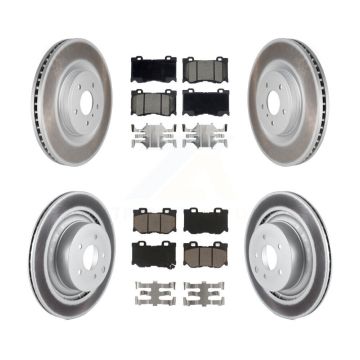 Front Rear Coat Brake Rotor Ceramic Pad Kit For 09-13 INFINITI G37 RWD With Brembo Brakes KGC-101163
