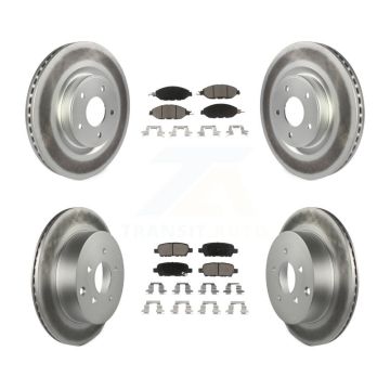 Front Rear Coated Brake Rotors Ceramic Pad Kit For Nissan Murano Pathfinder INFINITI QX60 KGC-101165