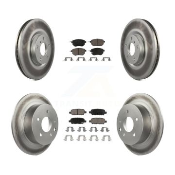 Front Rear Coated Disc Brake Rotors And Ceramic Pads Kit For Nissan Altima Maxima KGC-101168