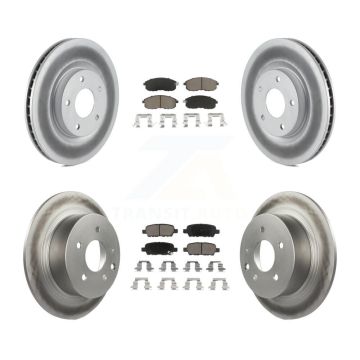 Front Rear Coated Disc Brake Rotors And Ceramic Pads Kit For 2007-2012 Nissan Sentra SE-R KGC-101170