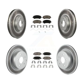Front Rear Coated Disc Brake Rotors And Ceramic Pads Kit For Nissan Maxima KGC-101171