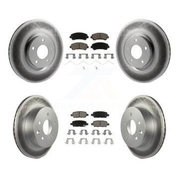 Front Rear Coated Disc Brake Rotor And Ceramic Pad Kit For 2014-2017 Nissan Juke Nismo RS KGC-101176