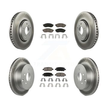 Front Rear Coated Disc Brake Rotors And Ceramic Pads Kit For INFINITI FX35 FX37 FX45 KGC-101177