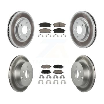 Front Rear Coated Disc Brake Rotors And Ceramic Pads Kit For 2004-2009 Nissan Quest KGC-101178