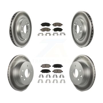 Front Rear Coated Disc Brake Rotors And Ceramic Pads Kit For Nissan LEAF KGC-101181