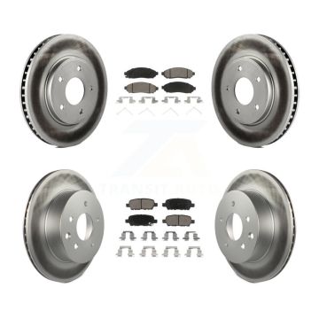 Front Rear Coated Disc Brake Rotors And Ceramic Pads Kit For Nissan LEAF KGC-101182