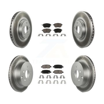 Front Rear Coated Disc Brake Rotor & Ceramic Pad Kit For Nissan Murano INFINITI FX35 FX45 KGC-101183