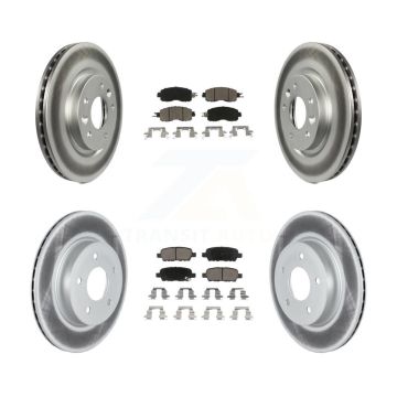 Front Rear Coated Brake Rotor Ceramic Pad Kit For Nissan LEAF With Electric Parking KGC-101187