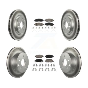 Front Rear Coated Disc Brake Rotors And Ceramic Pads Kit For Nissan LEAF KGC-101188