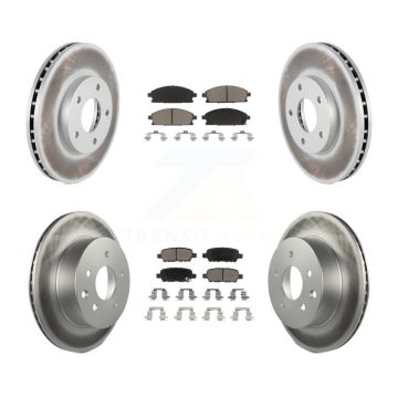 Front Rear Coated Disc Brake Rotors And Ceramic Pads Kit For 2005-2006 Nissan X-Trail KGC-101189