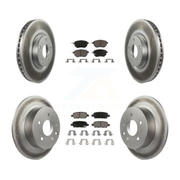 Front Rear Coated Disc Brake Rotors And Ceramic Pads Kit For Nissan Altima Maxima KGC-101190