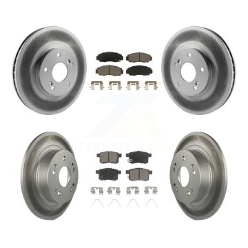 Front Rear Coated Disc Brake Rotors And Ceramic Pads Kit For Honda Accord Acura TSX KGC-101191