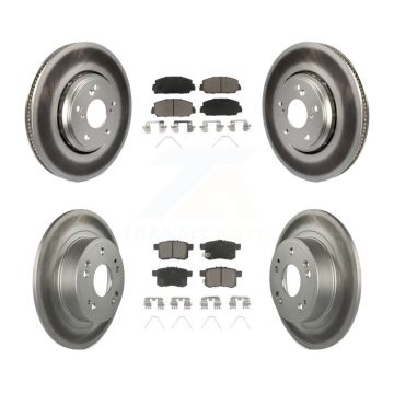 Front Rear Coated Disc Brake Rotors And Ceramic Pads Kit For Honda Accord KGC-101192