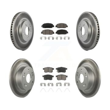 Front Rear Coated Disc Brake Rotors And Ceramic Pads Kit For Honda Accord KGC-101194