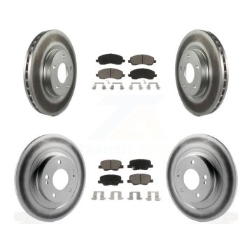 Front Rear Coated Disc Brake Rotor And Ceramic Pad Kit For Mitsubishi RVR Outlander Sport KGC-101197