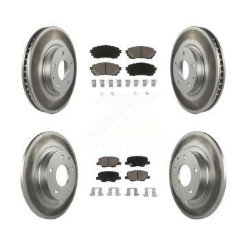 Front Rear Coated Disc Brake Rotors And Ceramic Pads Kit For Mazda 6 KGC-101198