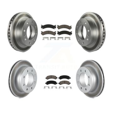 Front Rear Coated Disc Brake Rotors Ceramic Pad Kit For GMC Savana 2500 Chevrolet Express KGC-101199