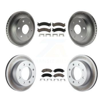 Front Rear Coat Brake Rotors Ceramic Pad Kit For Chevrolet Express 2500 With 6 Lug Wheels KGC-101203
