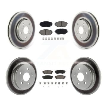 Front Rear Coated Disc Brake Rotors And Ceramic Pads Kit For 2018 Toyota C-HR KGC-101205