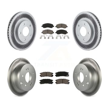 Front Rear Coated Disc Brake Rotors And Ceramic Pads Kit For Mitsubishi Galant KGC-101208