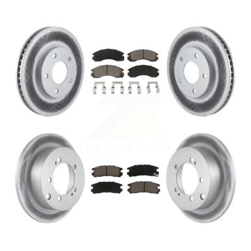 Front Rear Coated Disc Brake Rotors And Ceramic Pads Kit For 2000 Mitsubishi Eclipse 3.0L KGC-101210