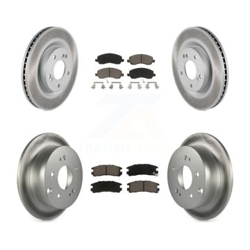 Front Rear Coated Disc Brake Rotors And Ceramic Pads Kit For Mitsubishi Eclipse Galant KGC-101212