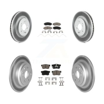 Front Rear Coated Disc Brake Rotors And Ceramic Pads Kit For Honda Crosstour Accord KGC-101216