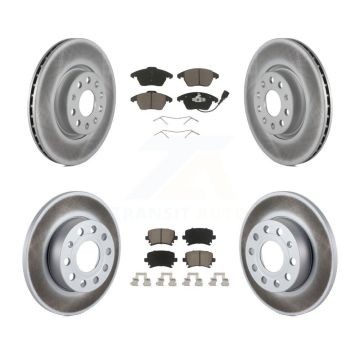 Front Rear Coated Disc Brake Rotors And Ceramic Pads Kit For 2008 Audi A3 Quattro KGC-101220