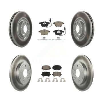 Front Rear Coated Disc Brake Rotors And Ceramic Pads Kit For Audi A4 Quattro KGC-101222