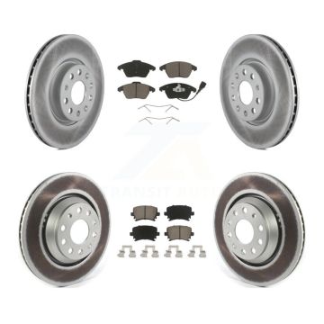Front Rear Coated Disc Brake Rotors And Ceramic Pads Kit For Volkswagen Passat CC KGC-101223