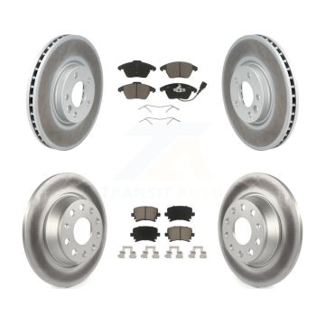 Front Rear Coated Disc Brake Rotors And Ceramic Pads Kit For Volkswagen CC KGC-101227