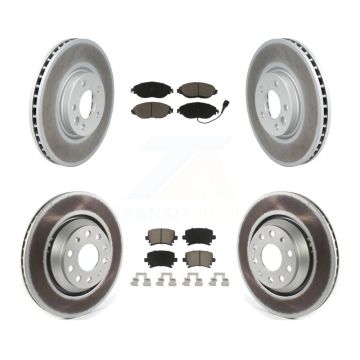 Front Rear Coated Disc Brake Rotors And Ceramic Pads Kit For Volkswagen CC AWD KGC-101229