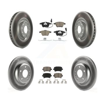Front Rear Coated Disc Brake Rotor & Ceramic Pad Kit For 2009 Audi A4 Quattro Convertible KGC-101232