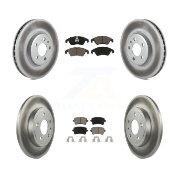 Front Rear Coated Disc Brake Rotor & Ceramic Pad Kit For 2009 Audi A4 Quattro Sedan/Wagon KGC-101233