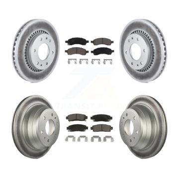 Front Rear Coated Brake Rotor & Ceramic Pad Kit For Chevrolet Trailblazer GMC Envoy Buick KGC-101234